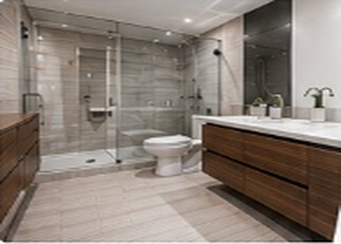 Modern bathroom remodel plumbing